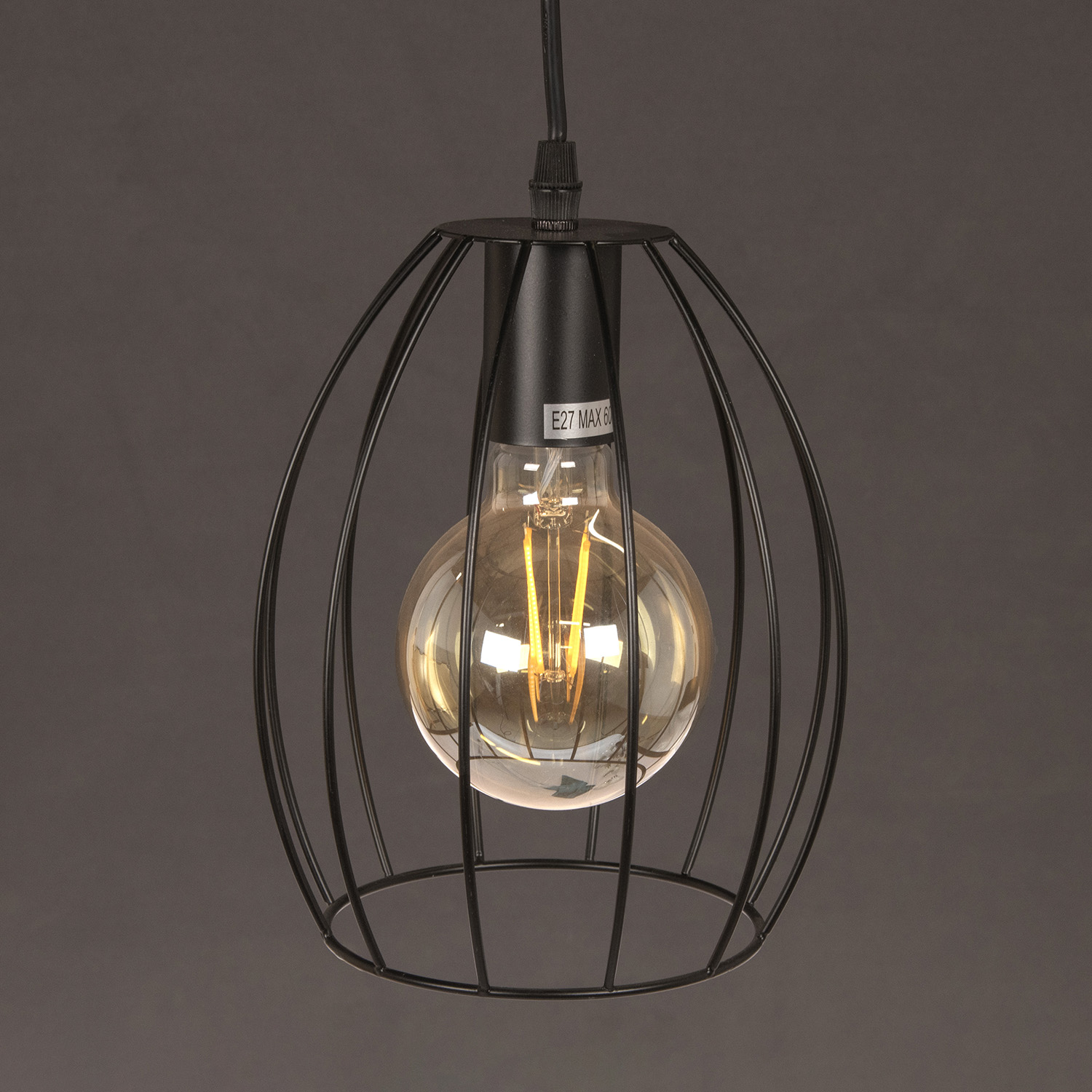 Светильник подвесной IL1011-1P-05 BK 40Вт Е27 S=6м2  *1