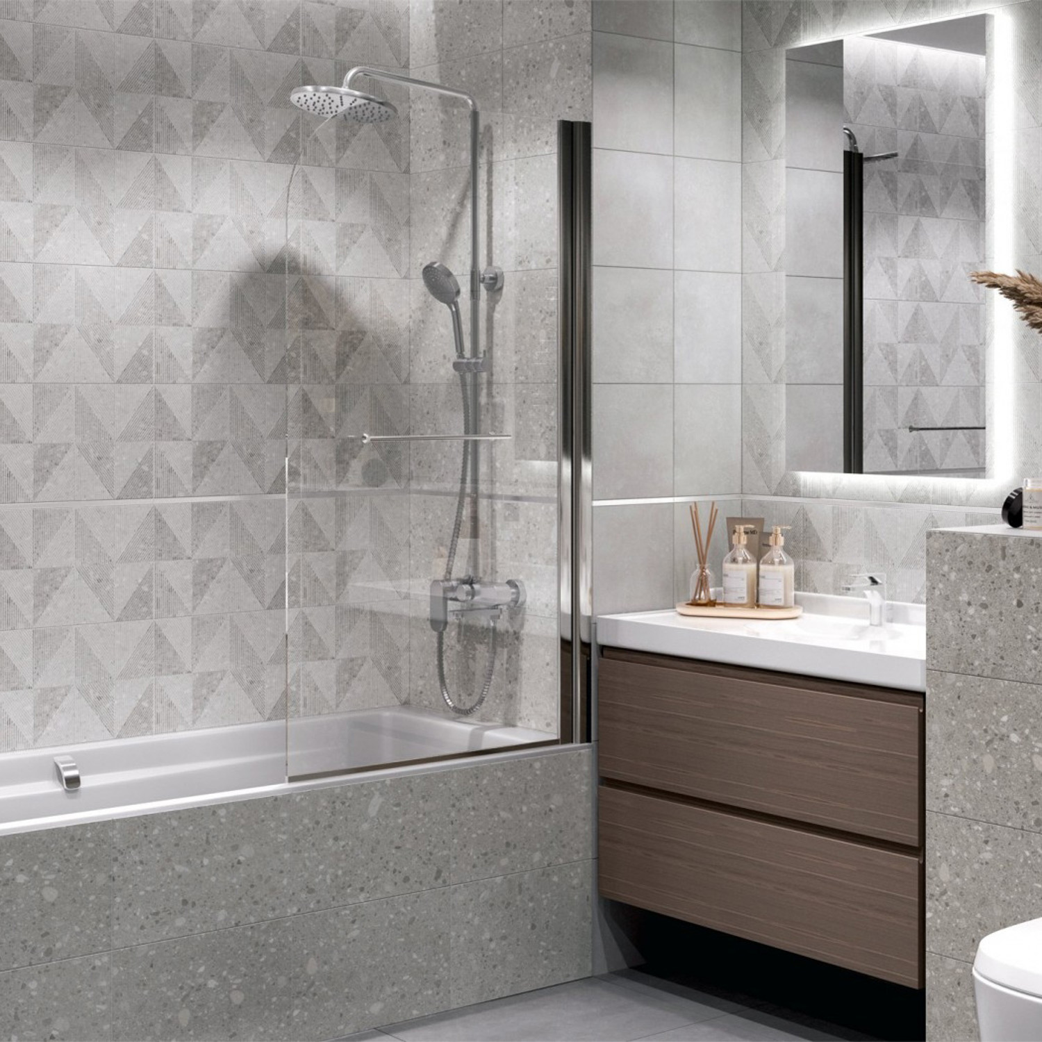 Плитка 40х27 см настенная 1.08 м² Global Tile Remix, светло-серый