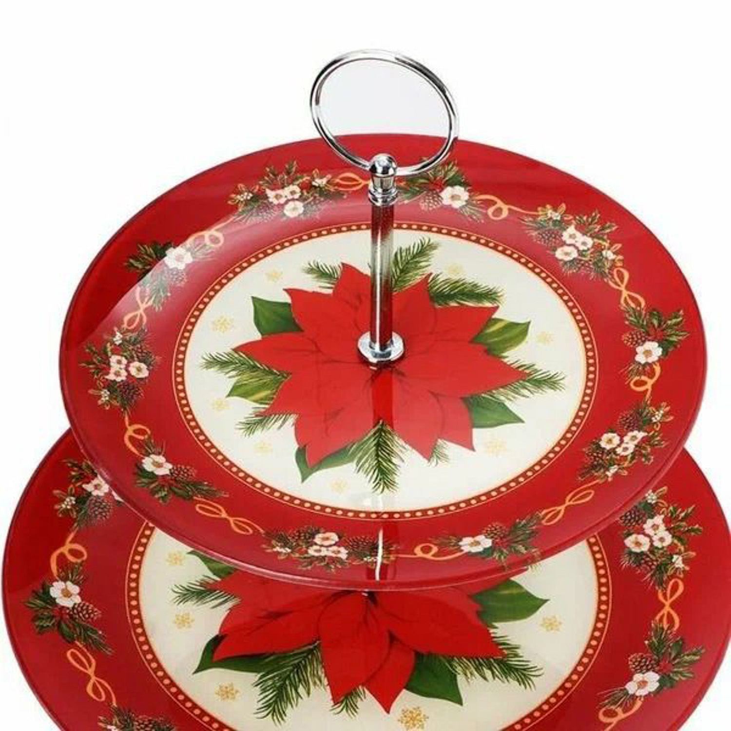 яяяБлюдо 2 яруса "Новый год" 25/20 см