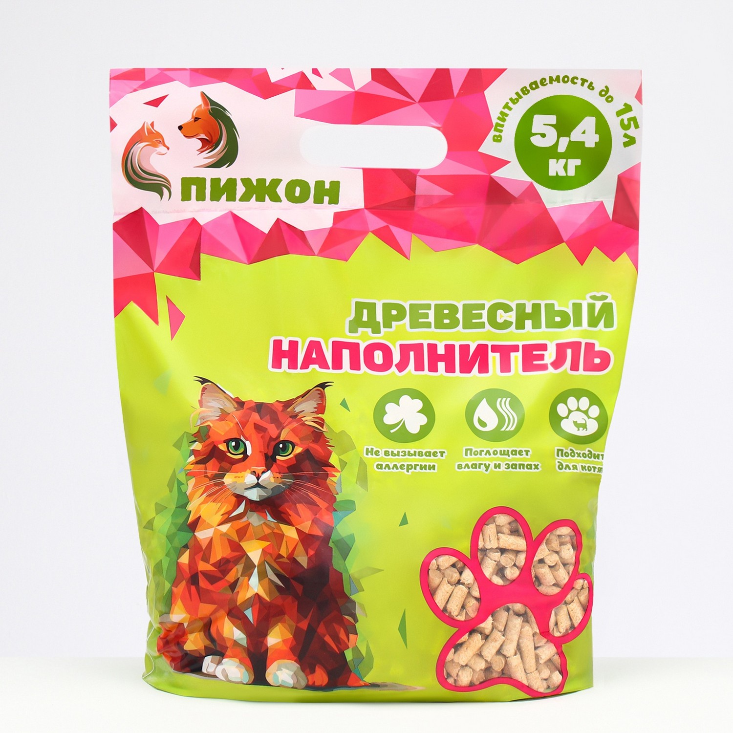 Наполнитель древесный "Пижон" 15л 3637827