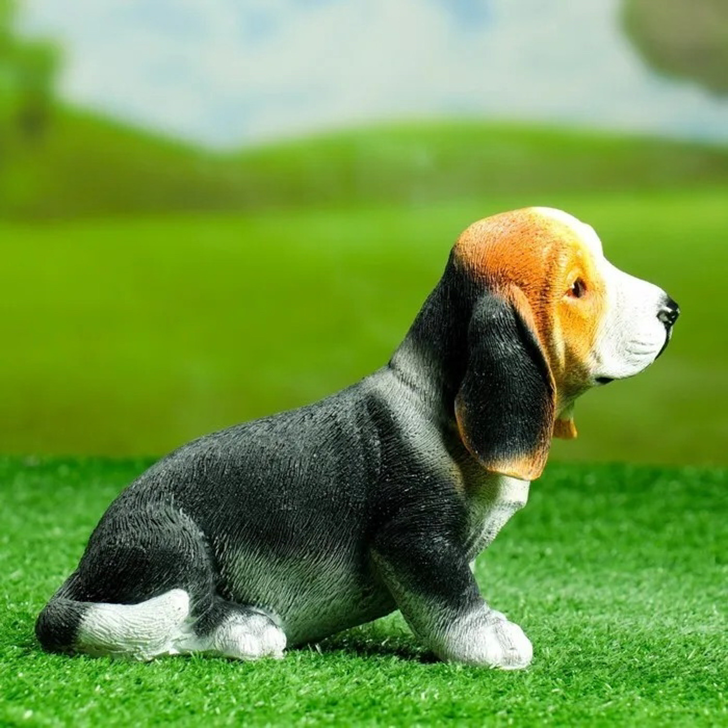 Садовая фигура "Щенок бассет хаунда " сидячая, 25х13х16см 3585210