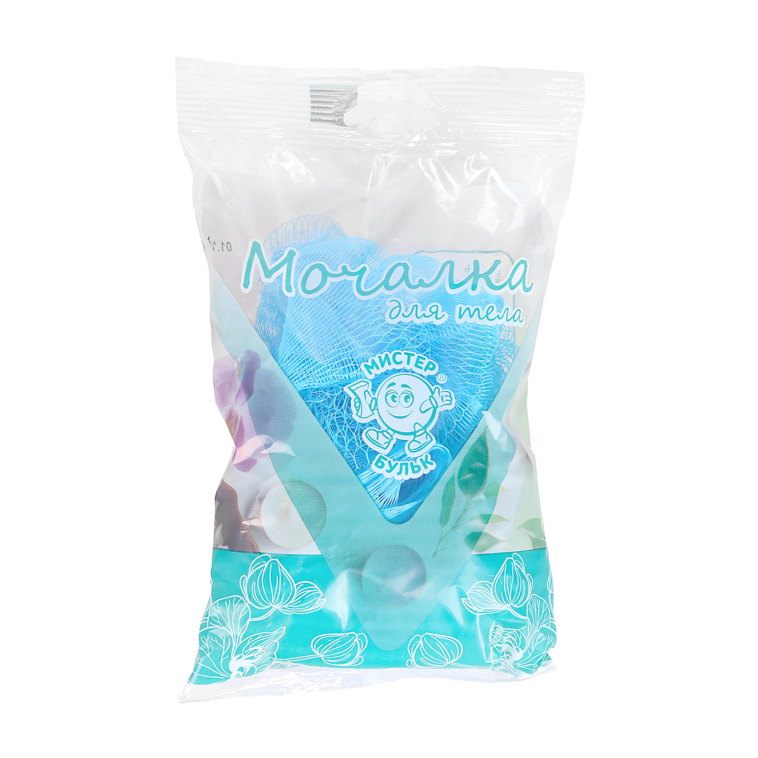 Мочалка-бант для душа нейлон D11см Шарик цвет МИКС 40г Мистер Бульк  *10/100