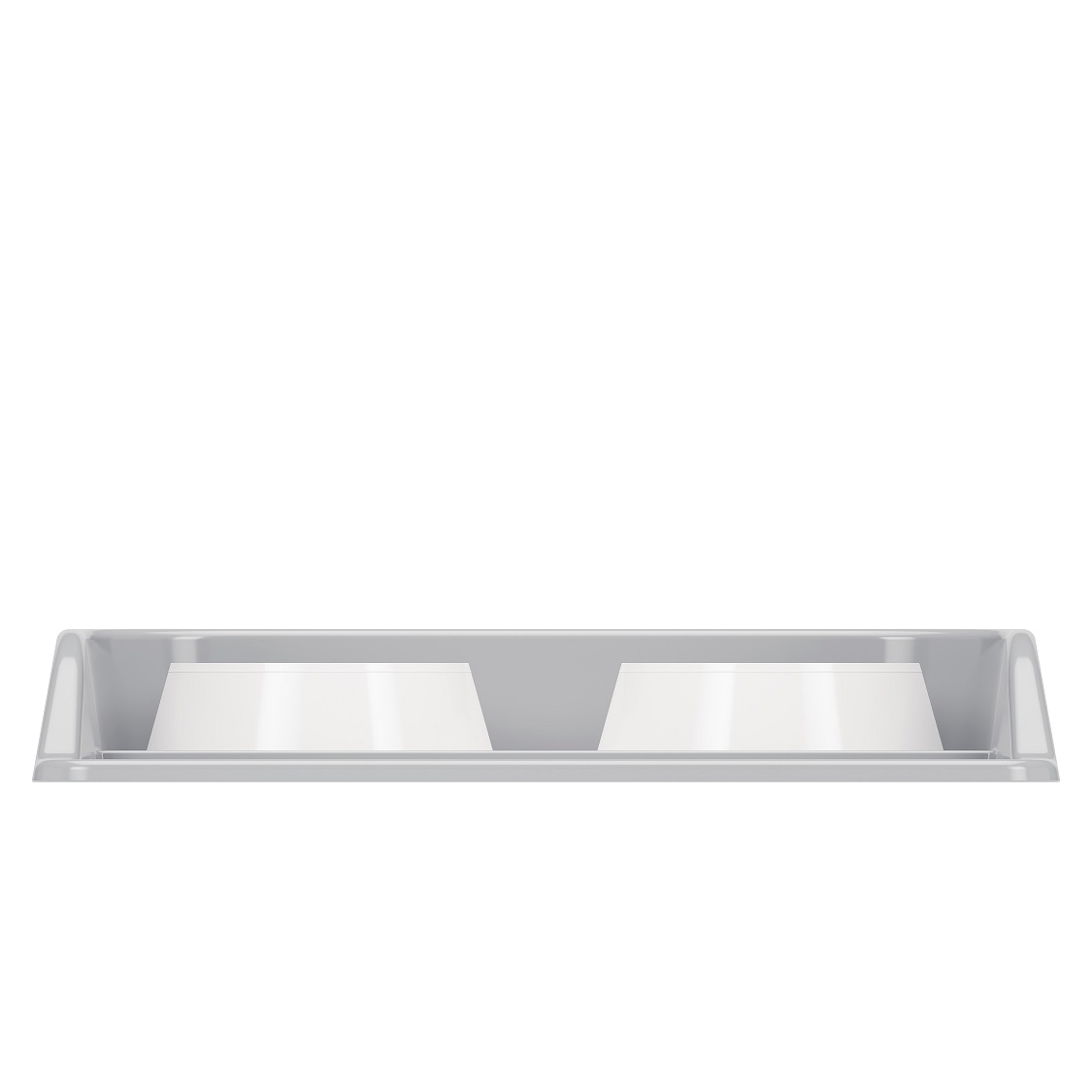 Миски для животных пластм. 2-е ёмкости на ПОДДОНЕ 410х300х60мм Серый М8629 *1/10