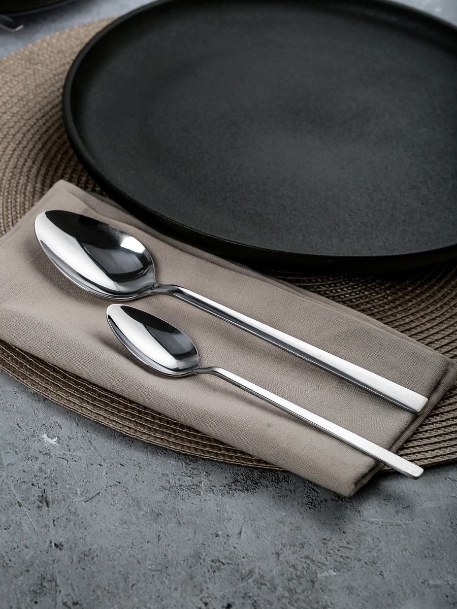 Ложка чайная нерж. "Quadro" КОМПЛЕКТ 2ШТ на подвеске DMC132 "Domenik" *1/12/72