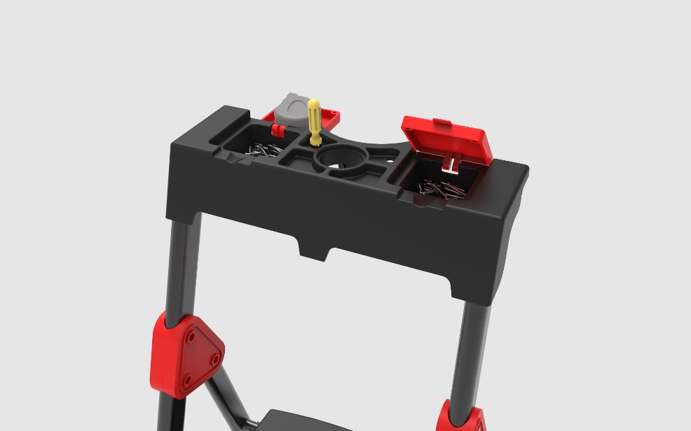 Стремянка стальная 4 ШИРОКИЕ Пласт.ступени, выс.верхн. площ.0,86м "COMFORT" 133504 "Perilla" *1