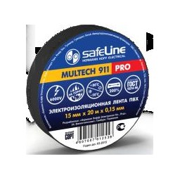 Изолента ПХВ 19ммх20м  Safeline  ЧЕРНАЯ