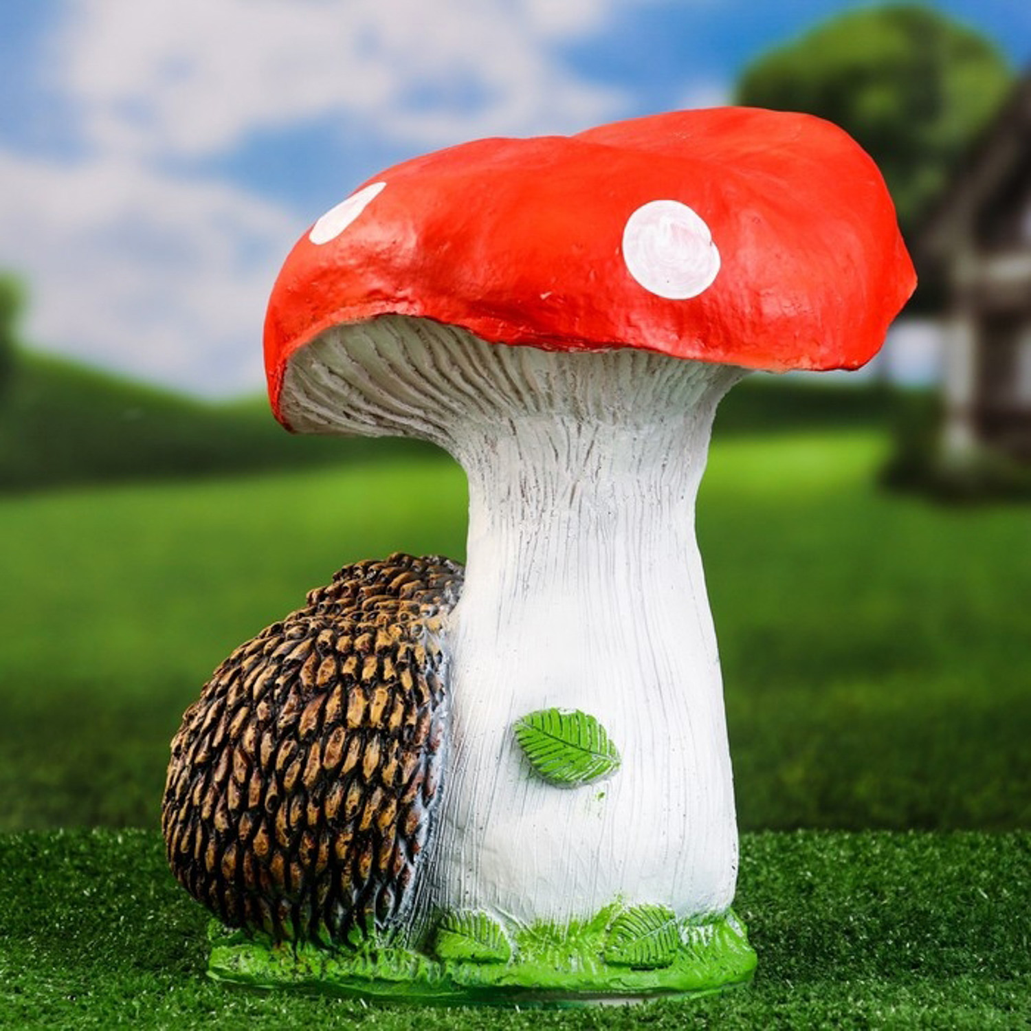 Садовая фигура "Гриб с двумя ежами" 27см 9567042