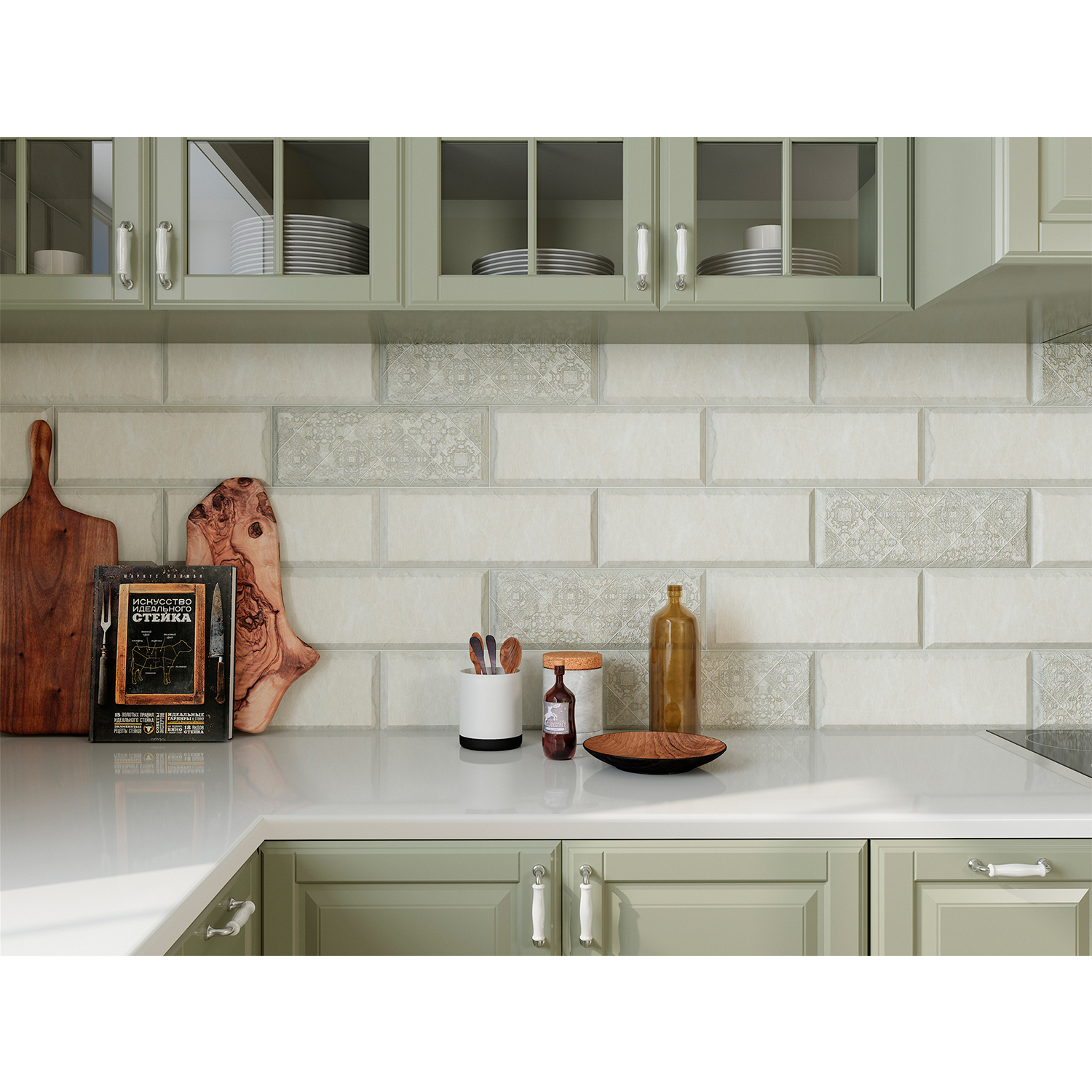 яяяПлитка настенная PORTLAND светло-сер. 1540180071 (40*15) 1,2/72 Inter Cerama