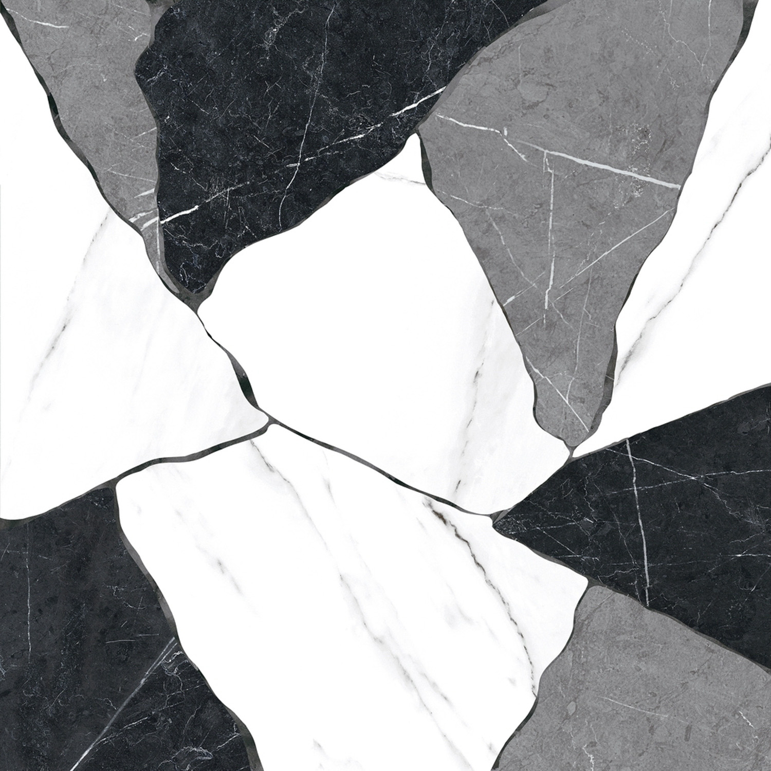 Керамогранит 1.58 м² Cersanit Oriental А16006, 420х420х8.5 мм, черно-белый