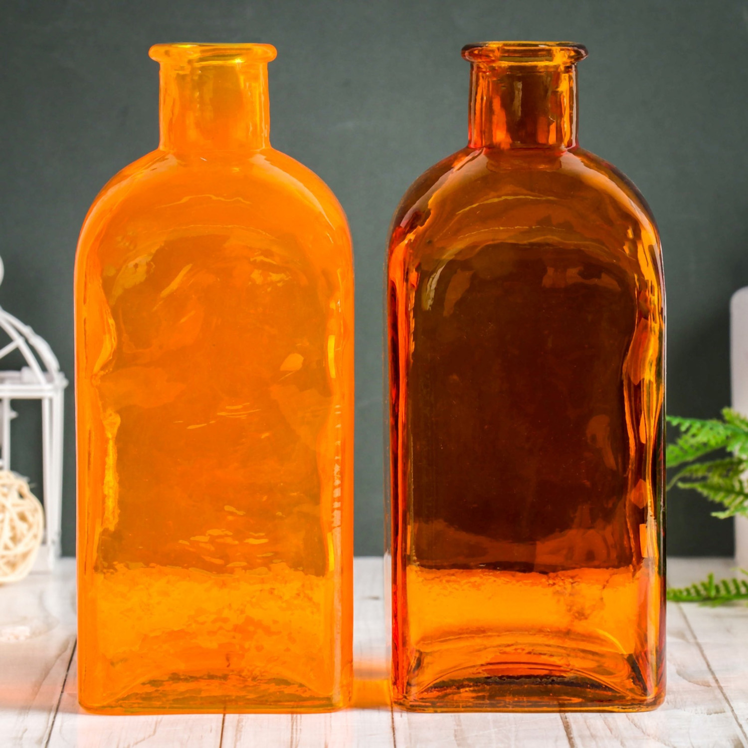 Ваза "Цитадель Штоф" оранжевый прозр. d=2.5см, H=22см. V=1.1л МИКС   1517428