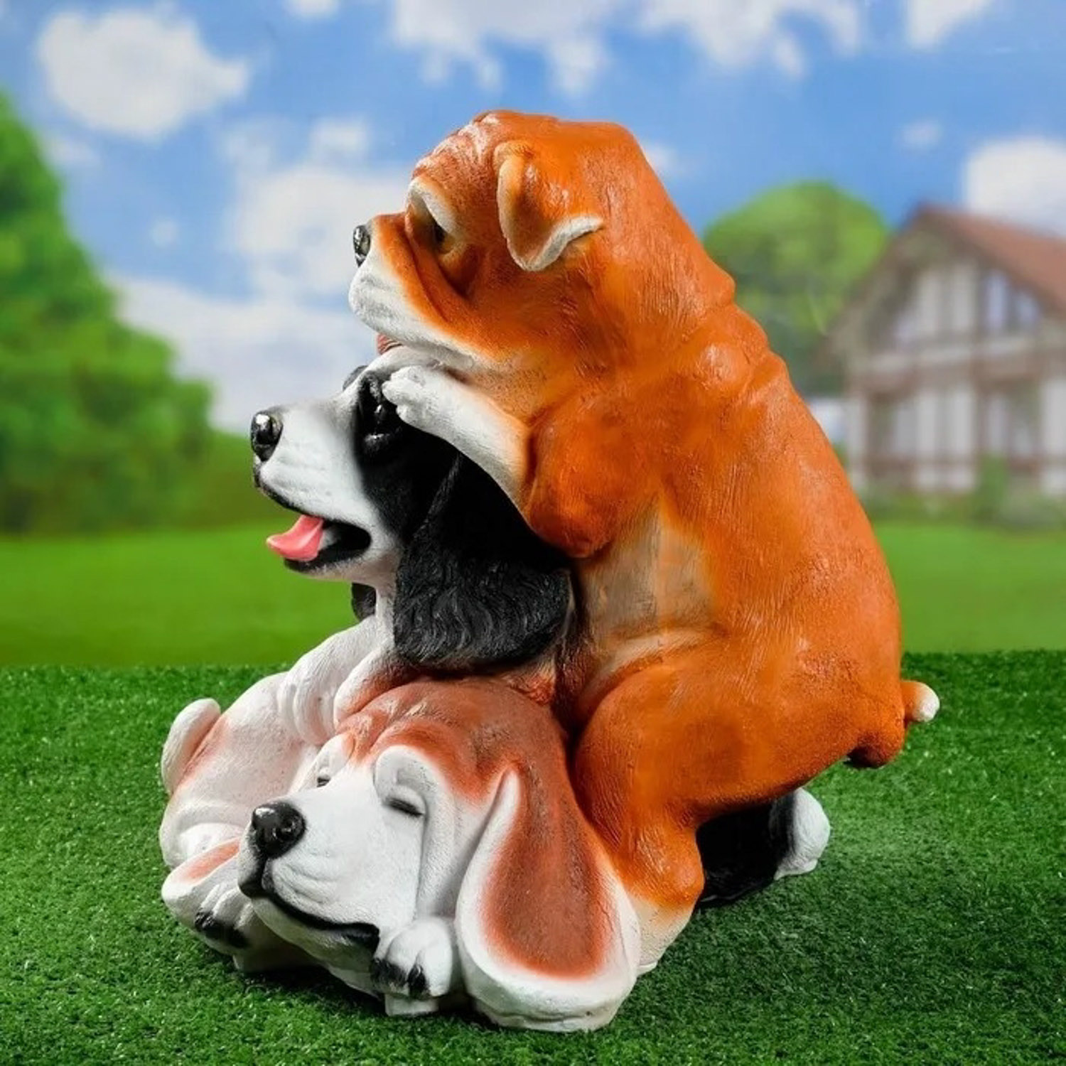 Садовая фигура "Щенки "Давай дружить!" 40х42х30см   2029689