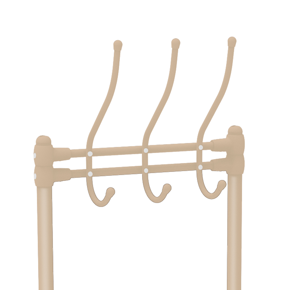 Вешалка напольная "Прихожая" "Ника" с полк.д/обуви,ш.0,48м,в.1,75м,гл.0,34м Беж.мет. ВПШ3/БМ-К *1