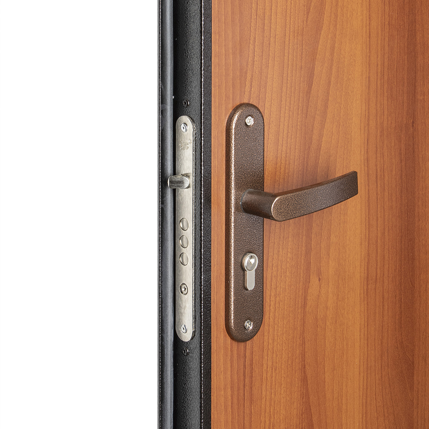 Дверь входная 2050х860х50 мм ПРОМЕТ Спец, правая, медный антик/итальянский орех