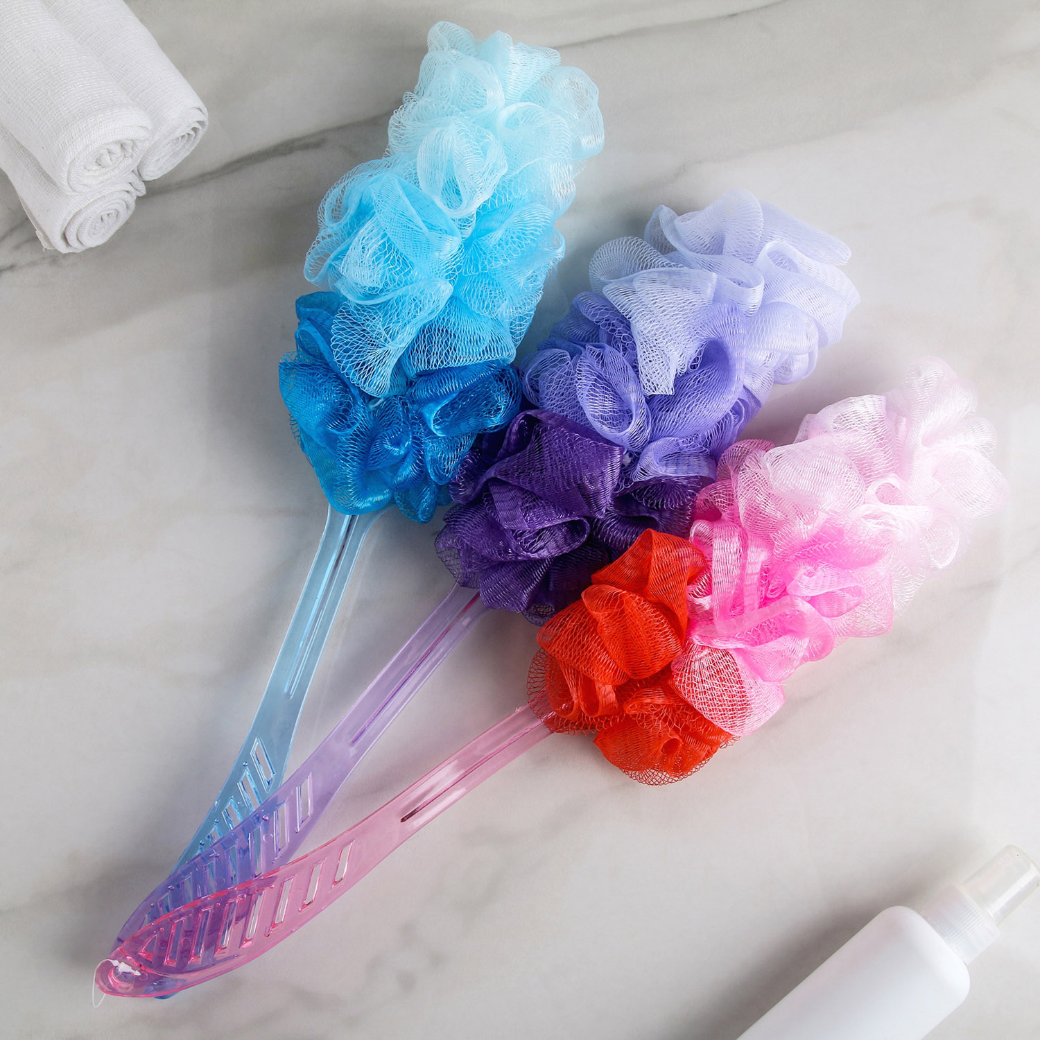 яяяМочалка для тела с ручкой, двухцветная, 30 гр, цвет МИКС 142993