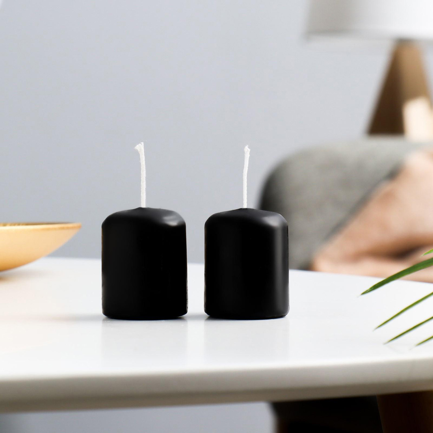 Набор свечей - цилиндров, 4х5 см, набор 2 шт, чёрная 7088597
