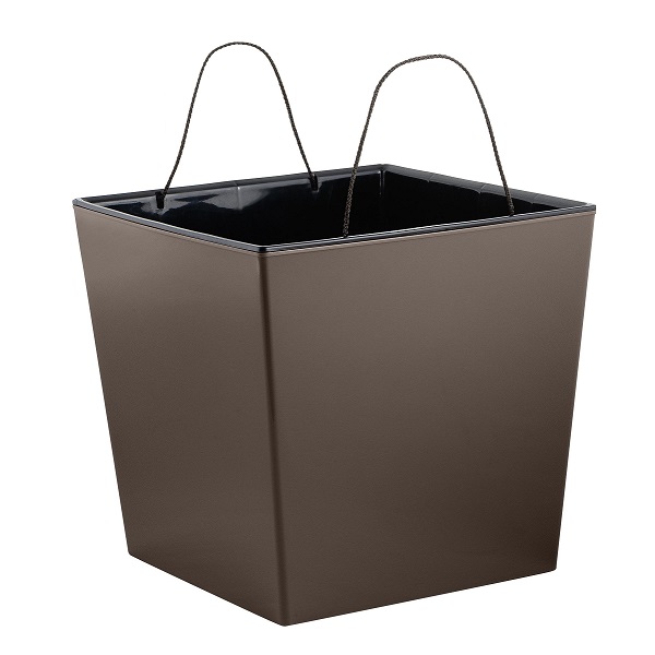 Кашпо пластм. "London CUBE"  4,2л 177х177мм h184мм со вставкой Французский платан IG780010105 *1/6