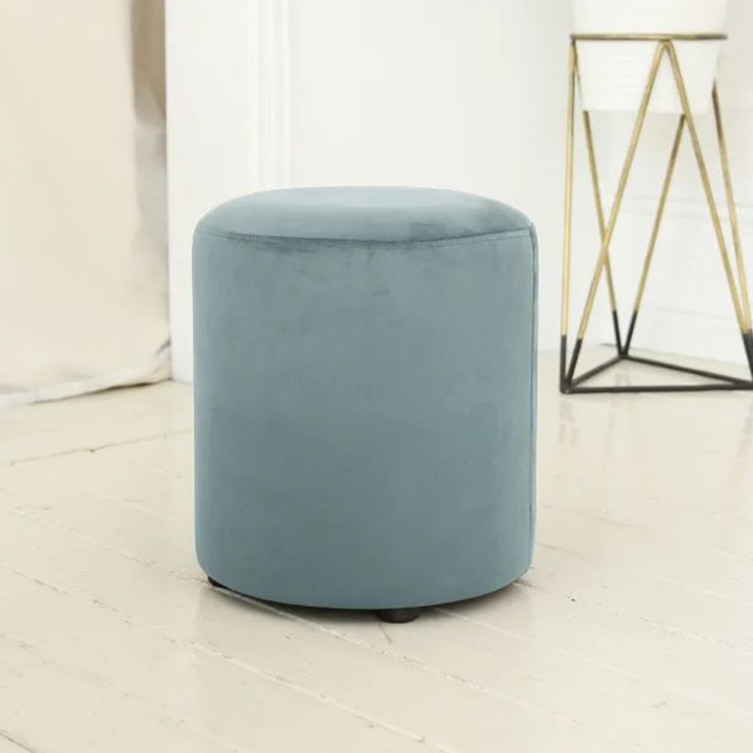 Пуф FORPOST, 40х45х40 см, бочка, микровелюр конфетти блю стоун, голубой