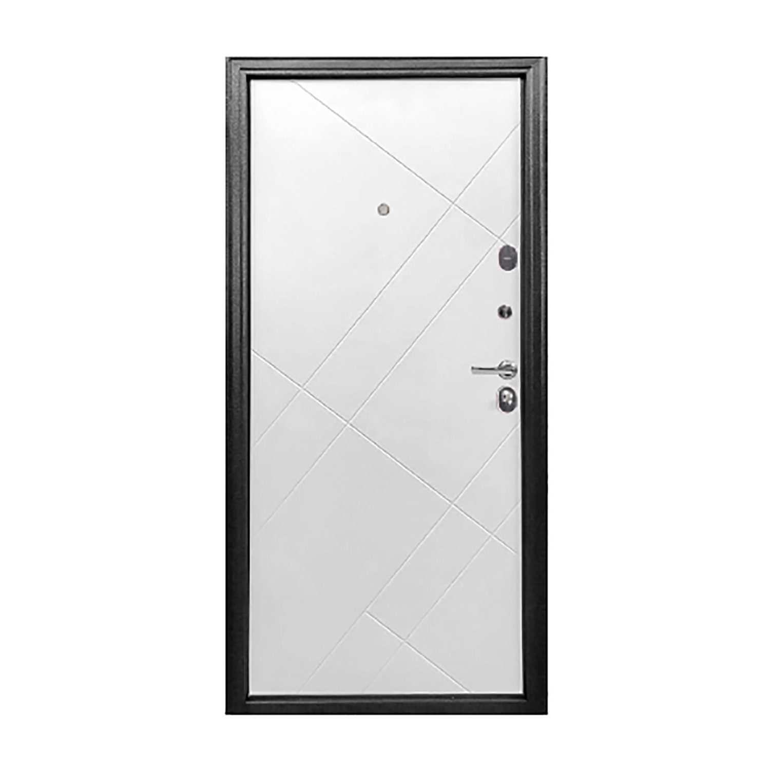 Дверь входная 2050х860х65 мм Форпост, правая, серебристый антик/белый матовый