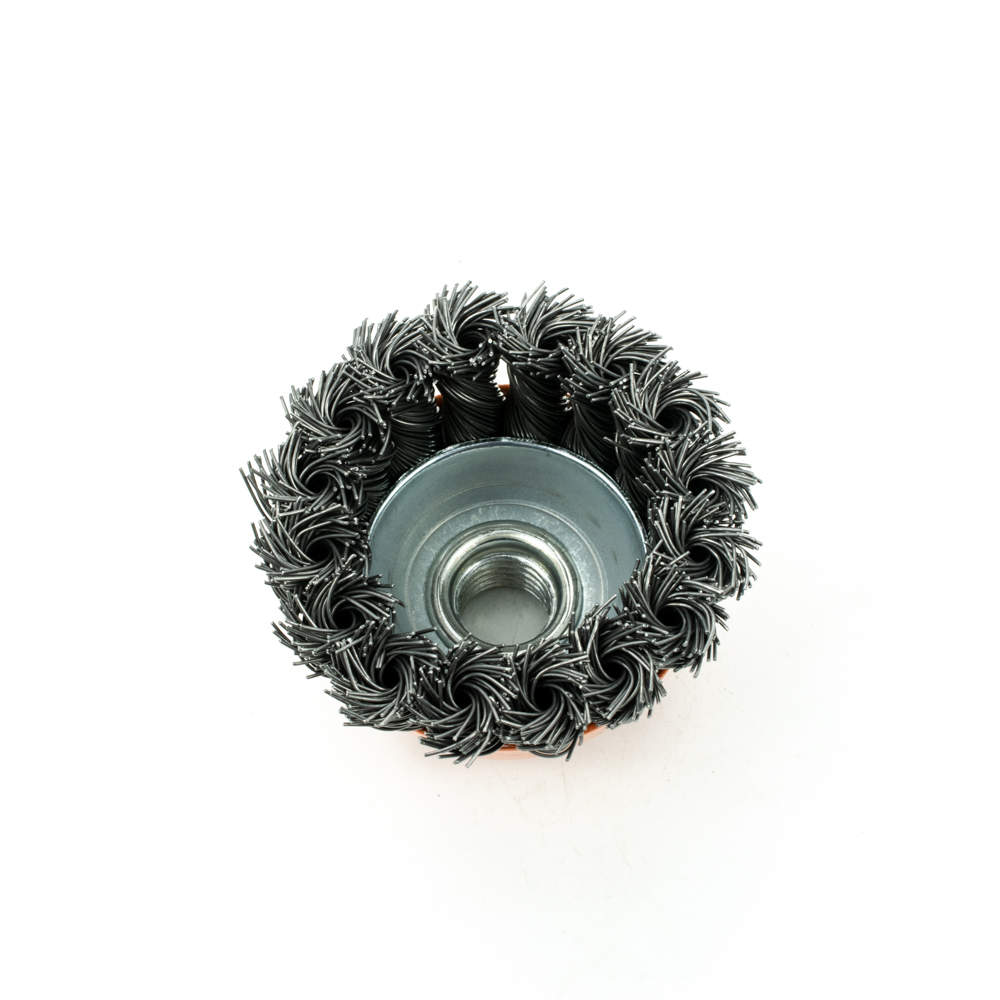 Щетка-крацовка "чаша" витая,жесткая проволока  65мм 0,5мм М14мм для УШМ арт.36200065 Bohrer *1/100