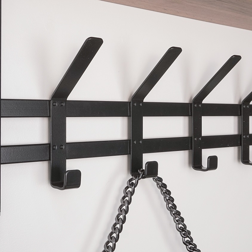 Вешалка настенная с полкой 670х270х270мм "Торонто 21Д" Черная ВСПТ21Д Ч ("ЗМИ") *1