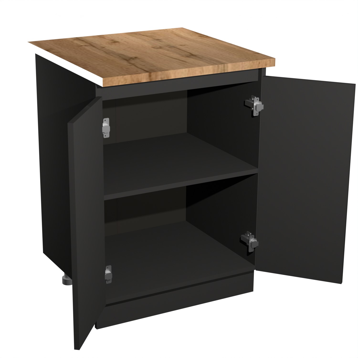 Шкаф напольный 600х850х600 мм BROZEX-WOOD Next, с двумя дверцами, графит