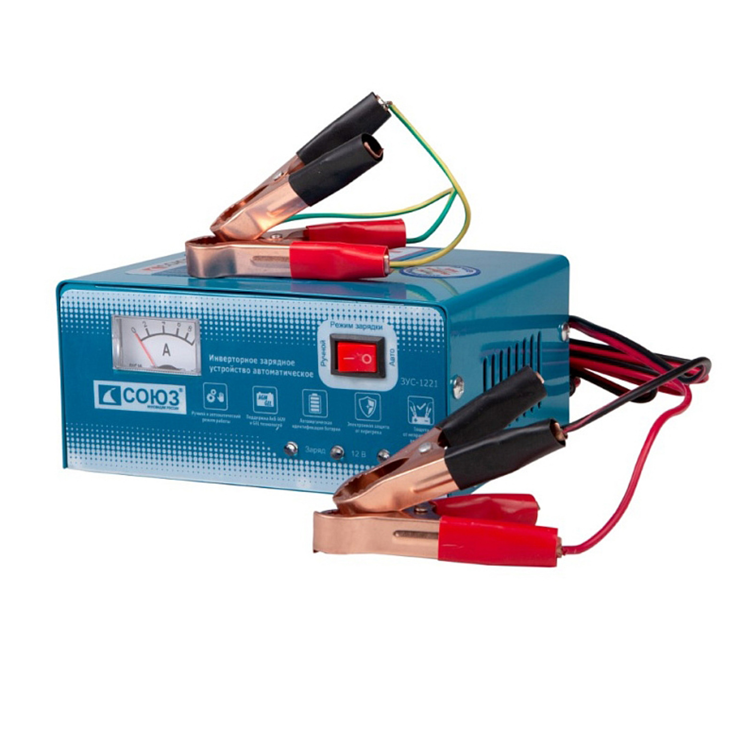 Устройство зарядное для автомобильного аккумулятора 12В/24В 10А инверторное ЗУС-1221 СОЮЗ *1