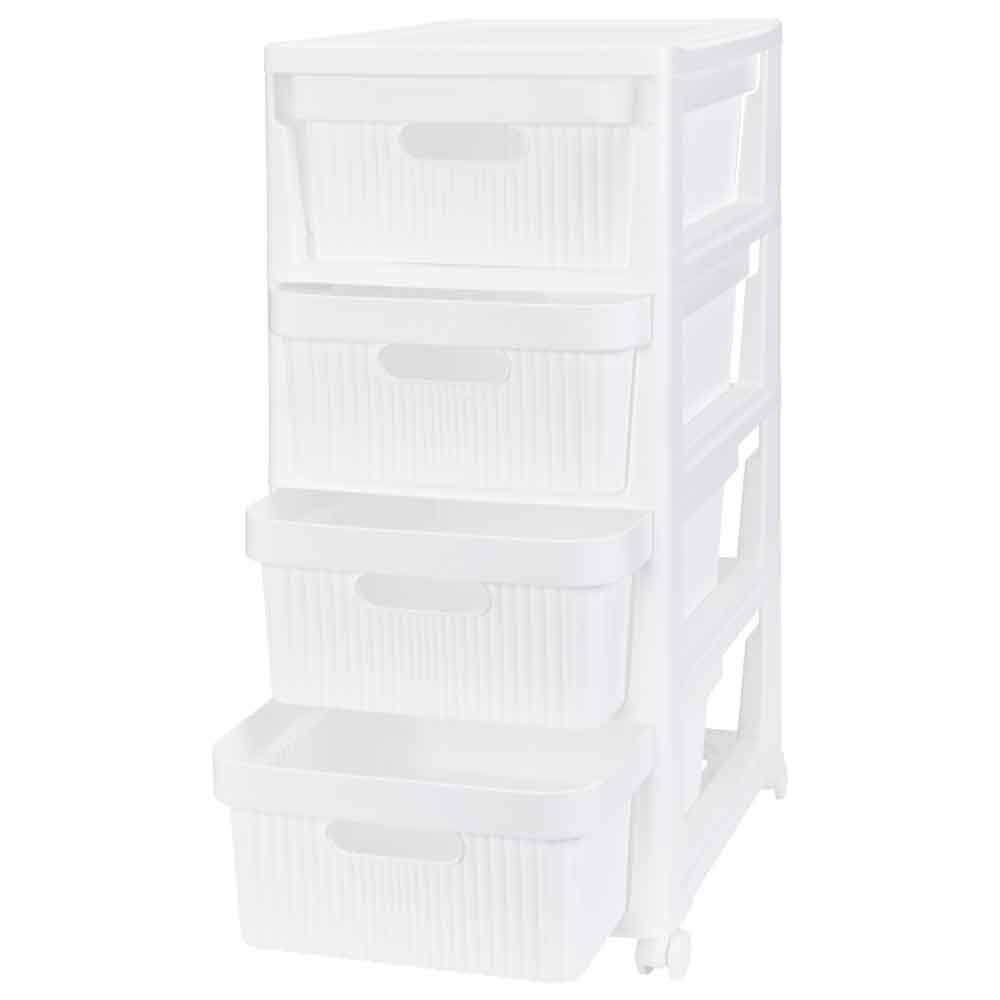 Комод пластм. "Velvet" 4 ящика выс.690мм, шир.300мм, гл.385мм Белый 435218816 ("Бытпласт") *1