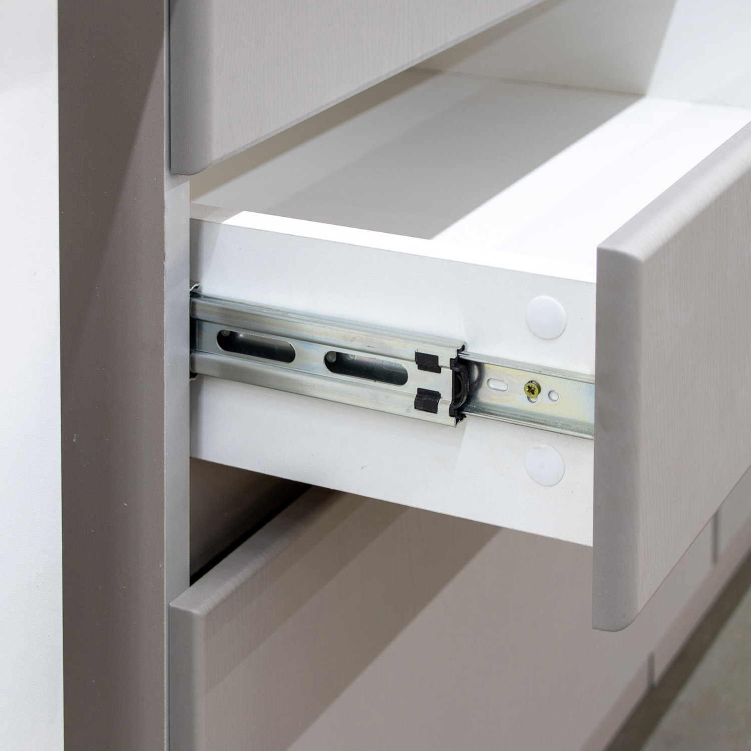 Шкаф напольный 600х850х600 мм BROZEX-WOOD Эрика, с тремя ящиками, грейдж / ясень грей софт