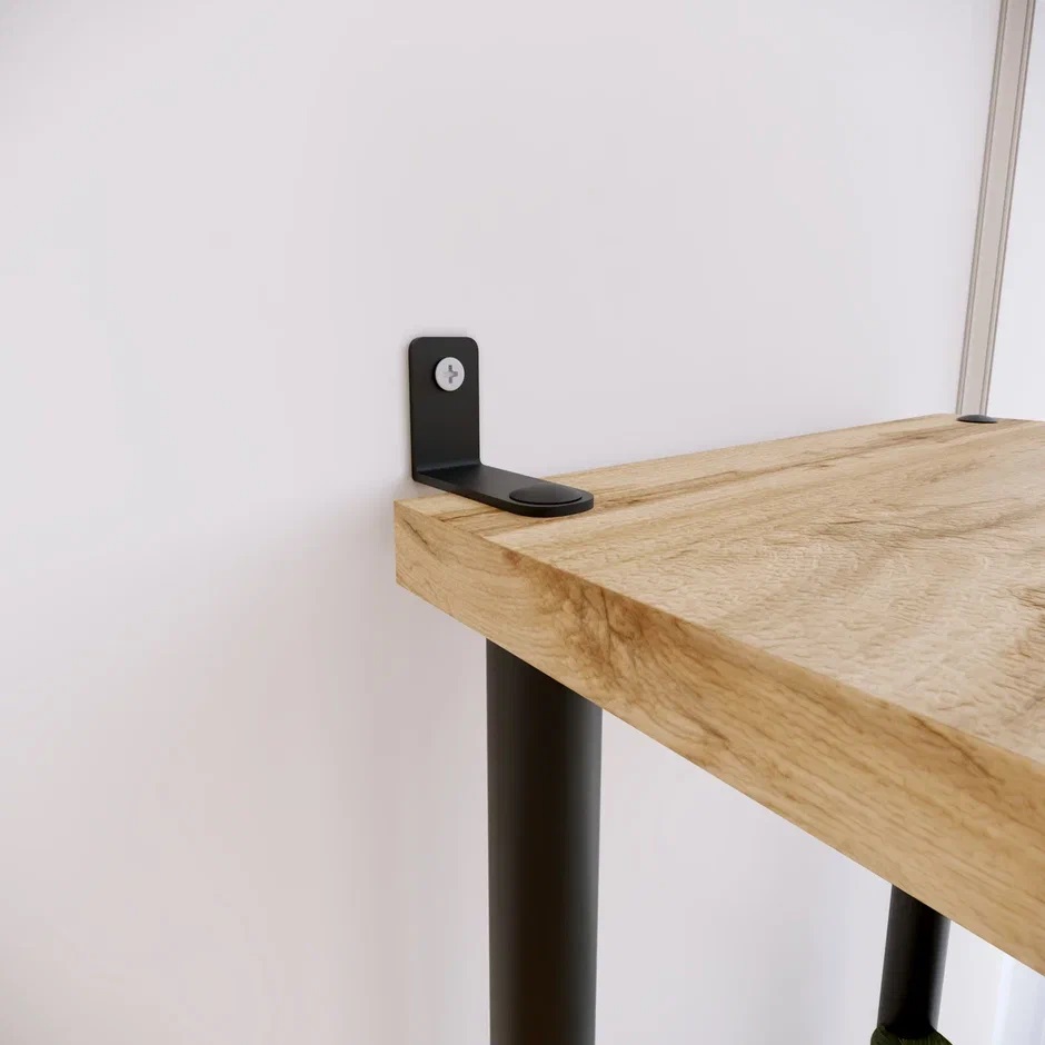 Этажерка для цвет.кашпо металл.стойки/дер.полки "Шафран15Л" 6-и м., в.1м Черн.ПДЦШ15ЛЧ "ЗМИ" *1