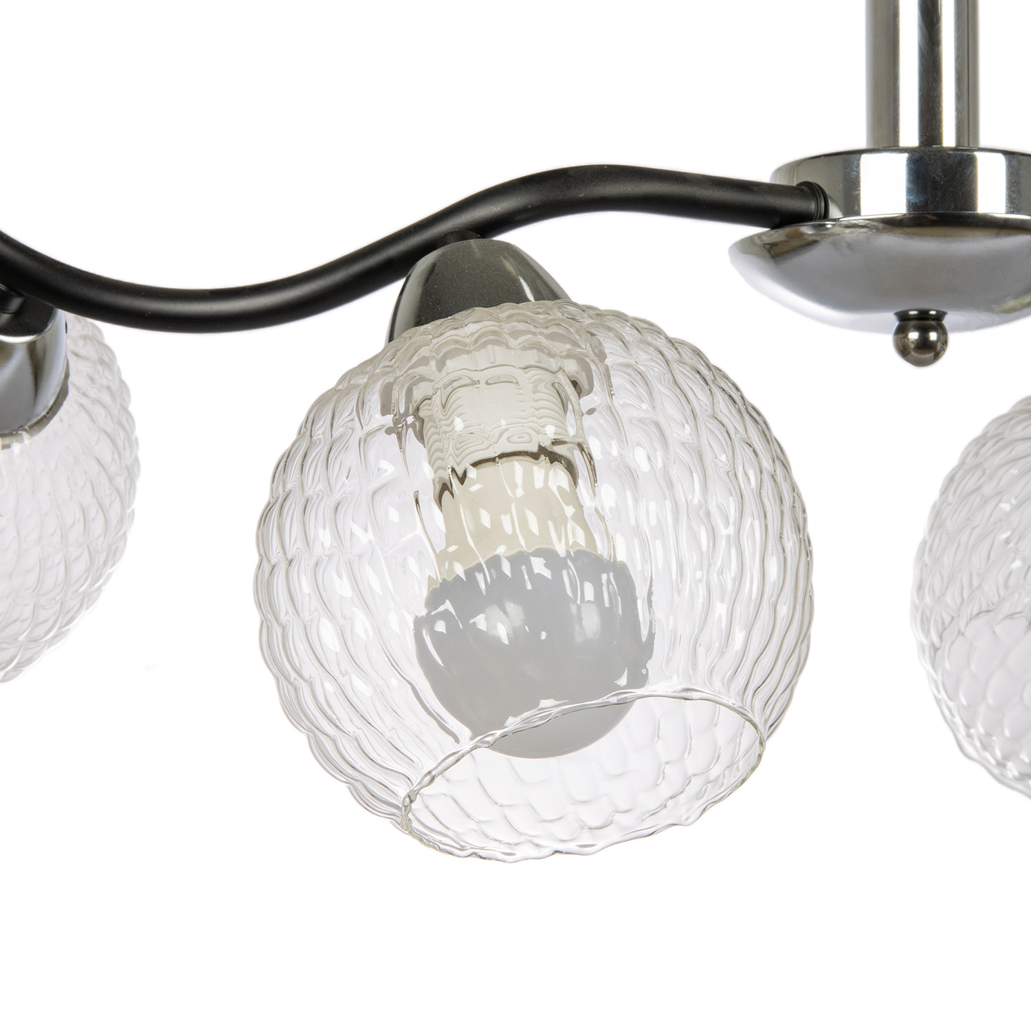 Люстра 07624-0.3-04 CR+BK Е27 60Вт S=24м2    *1/4