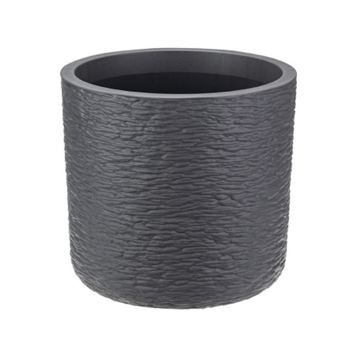 Кашпо пластм. "Сланец"  3,4л d верха 200мм h190мм со вставкой Графитовый М3199 ("М-П")*1/12