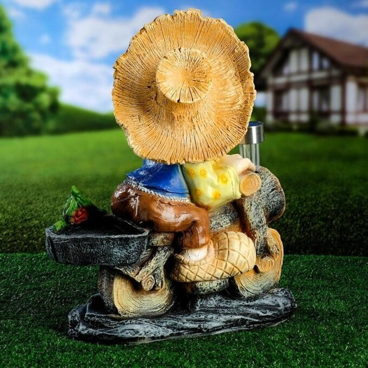 Садовый фонарь "Лесовик на велосипеде с фонариком" 50см   4203375