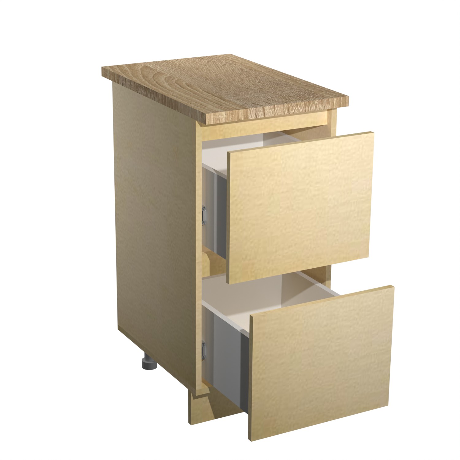 Шкаф напольный 400х850х600 мм BROZEX-WOOD Melissa, с двумя ящиками, светло-бежевый