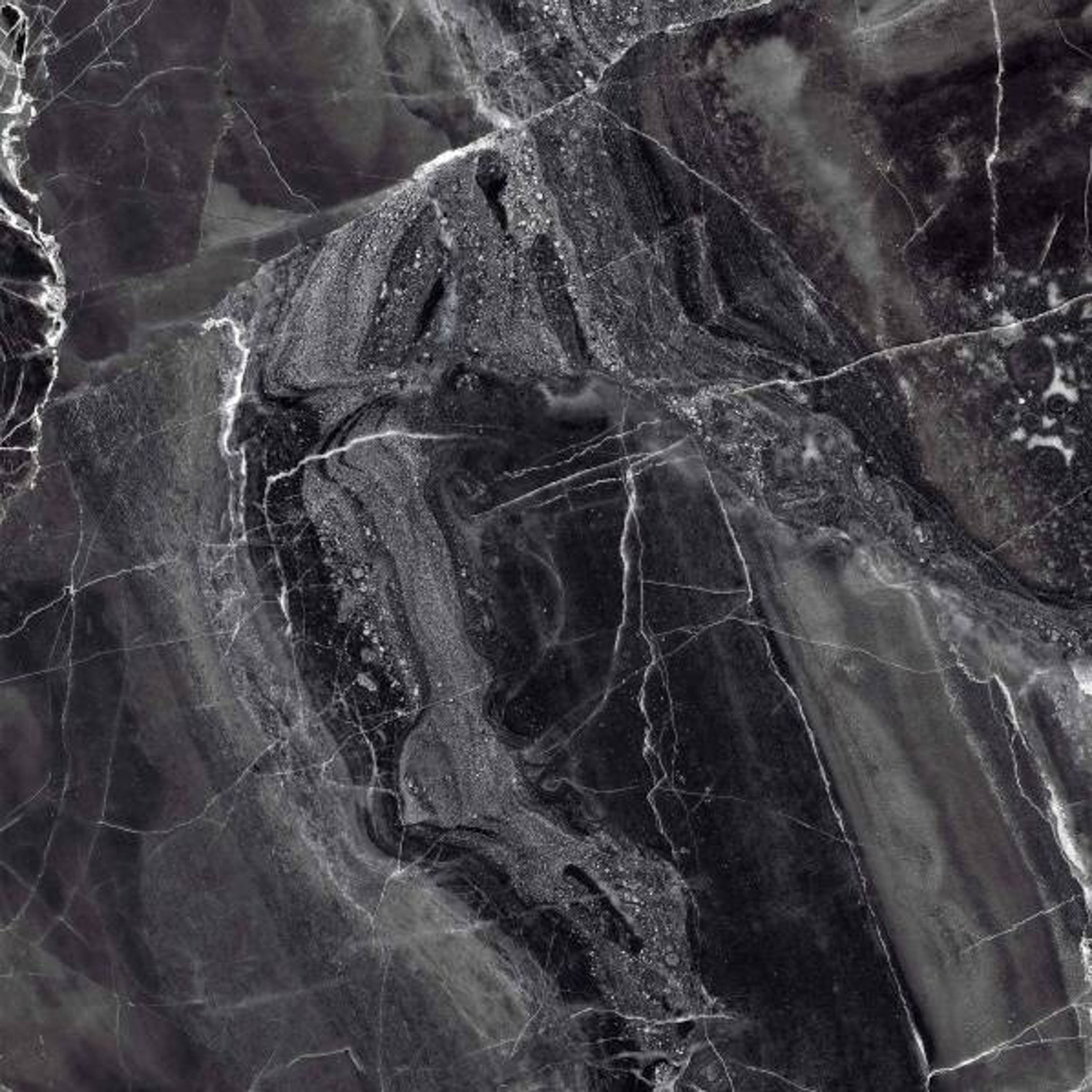 Керамогранит 1.44 м² Primavera Titan PR115, 600x600x10 мм, полированный, черный мрамор