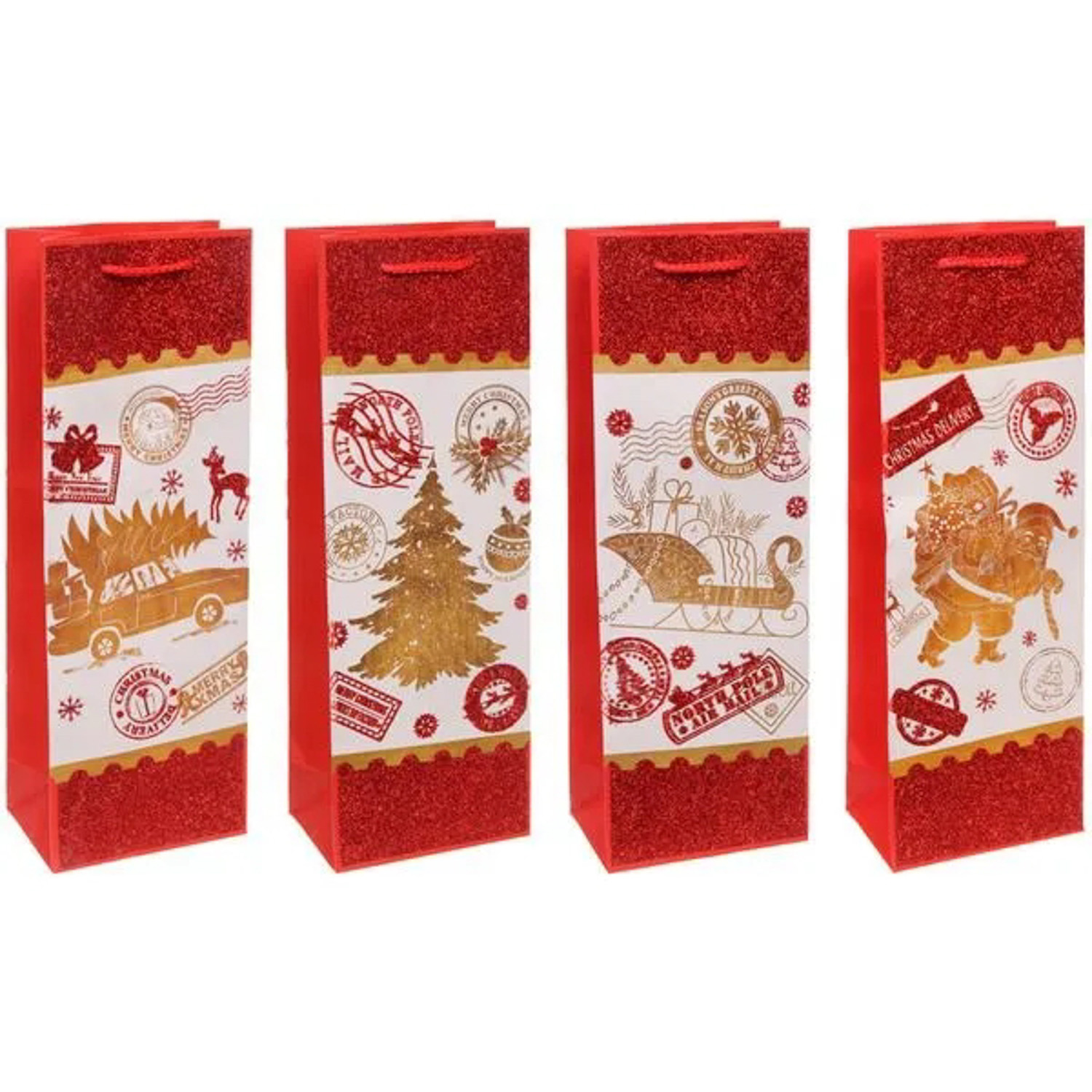 Пакет под бутылку «Новогодняя посылка», 12.5х36х8.5 см