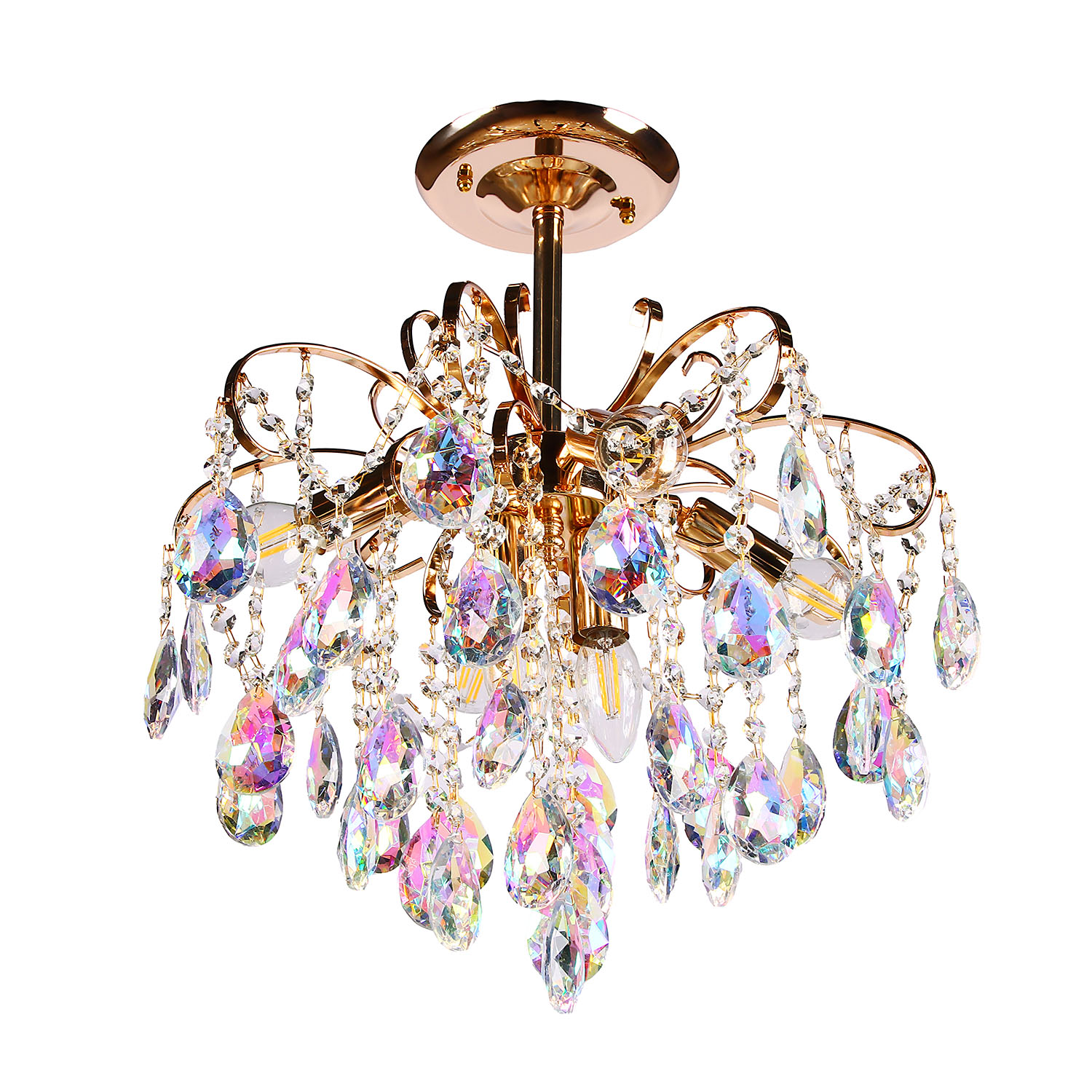 Светильник потолочный хрусталь 6018 Gold 400 мм Е14 S=16м2  VERNER LIGHTING *1