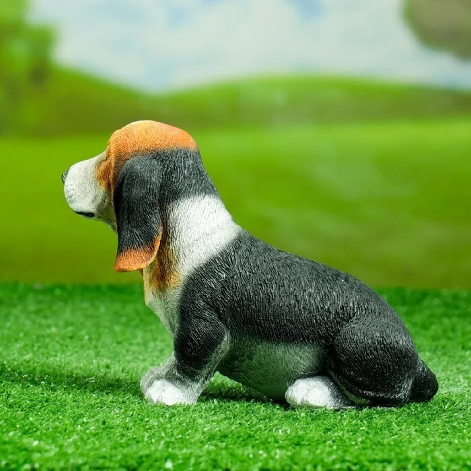 Садовая фигура "Щенок бассет хаунда " сидячая, 25х13х16см 3585210