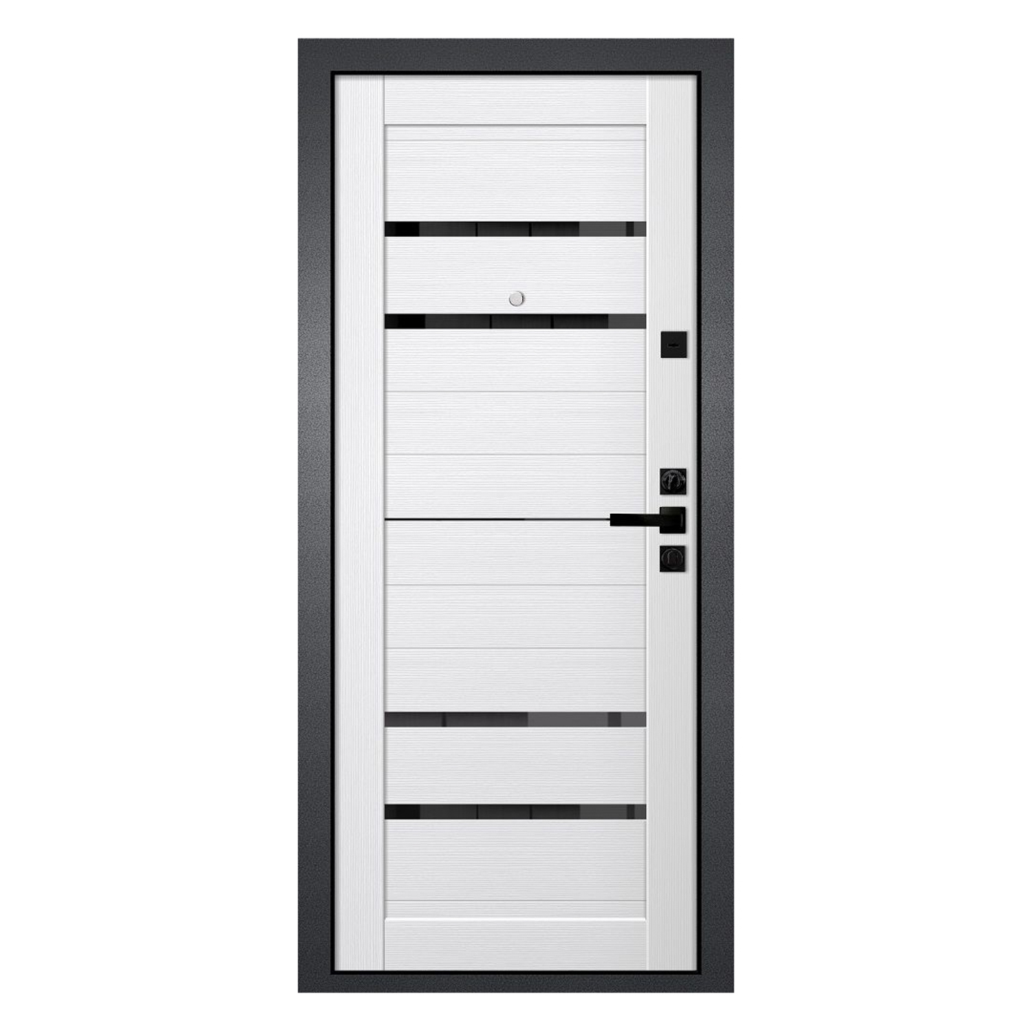 Дверь входная Двери Гуд Geroy 2, 860х2050х90 мм, правая, бетон графит/белый