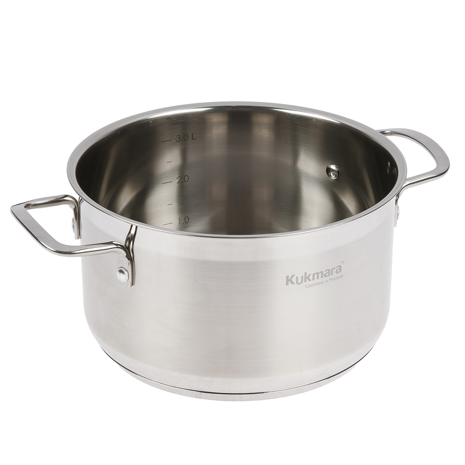 Кастрюля нерж. "Kukmara" "Orion" 3.5л Стекл.кр., d дна180мм (подх. д/Индукц.пл.) ORN-CA3520G *1/4