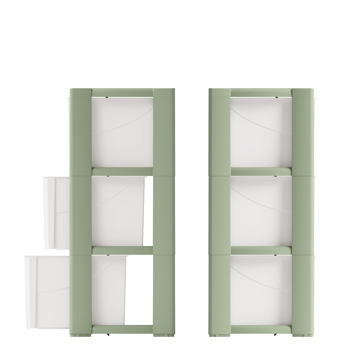 Комод пластм. "Колорит" 3 ящика выс.710мм, шир.475мм, гл.300мм Зелёный М9040"ЗПИ "Альтернатива" *1