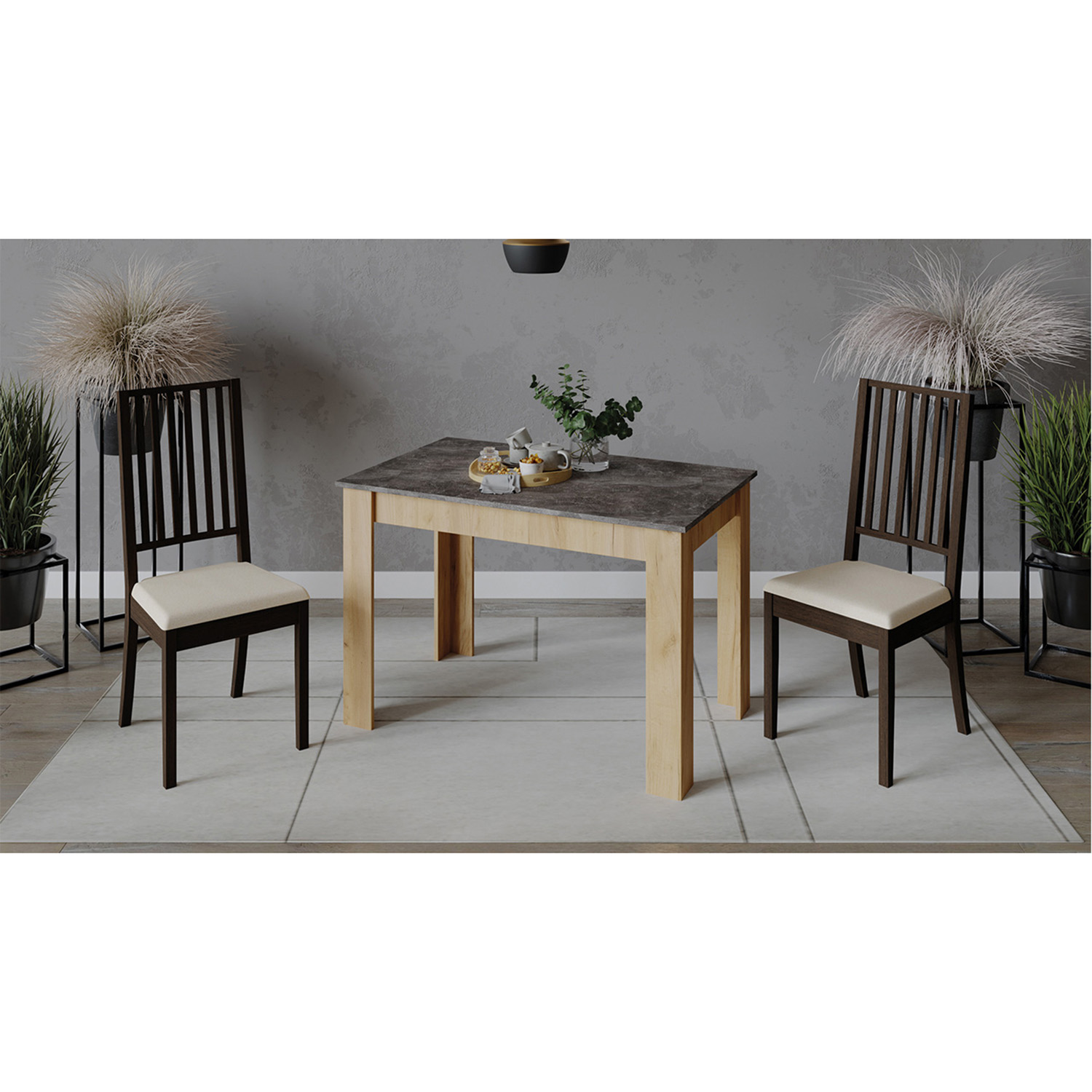 Стол обеденный прямоугольный нераздв.Промо тип2 1100*670*735мм Дуб Крафт золотой/ателье темное*1