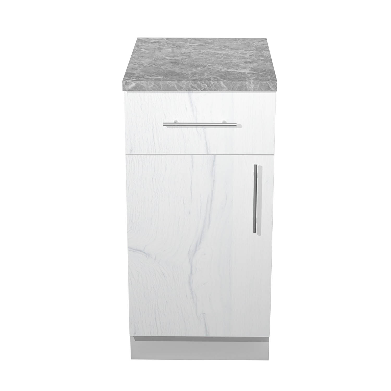 Шкаф напольный 400х850х600 мм BROZEX-WOOD Camellia, с дверцей, с ящиком, серый / юта