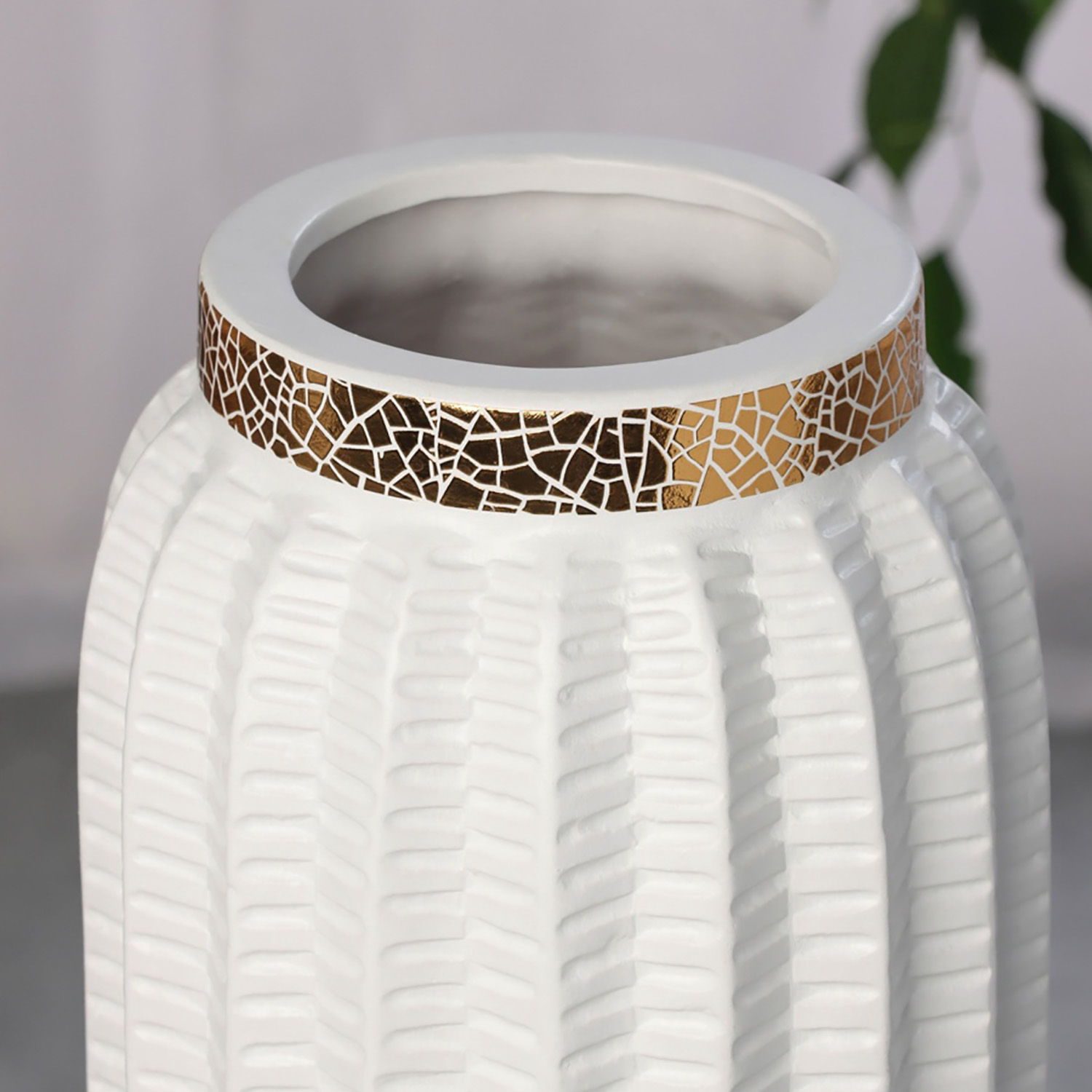 Ваза напольная «Хейден», 59×14 см, керамика, белая 10697626