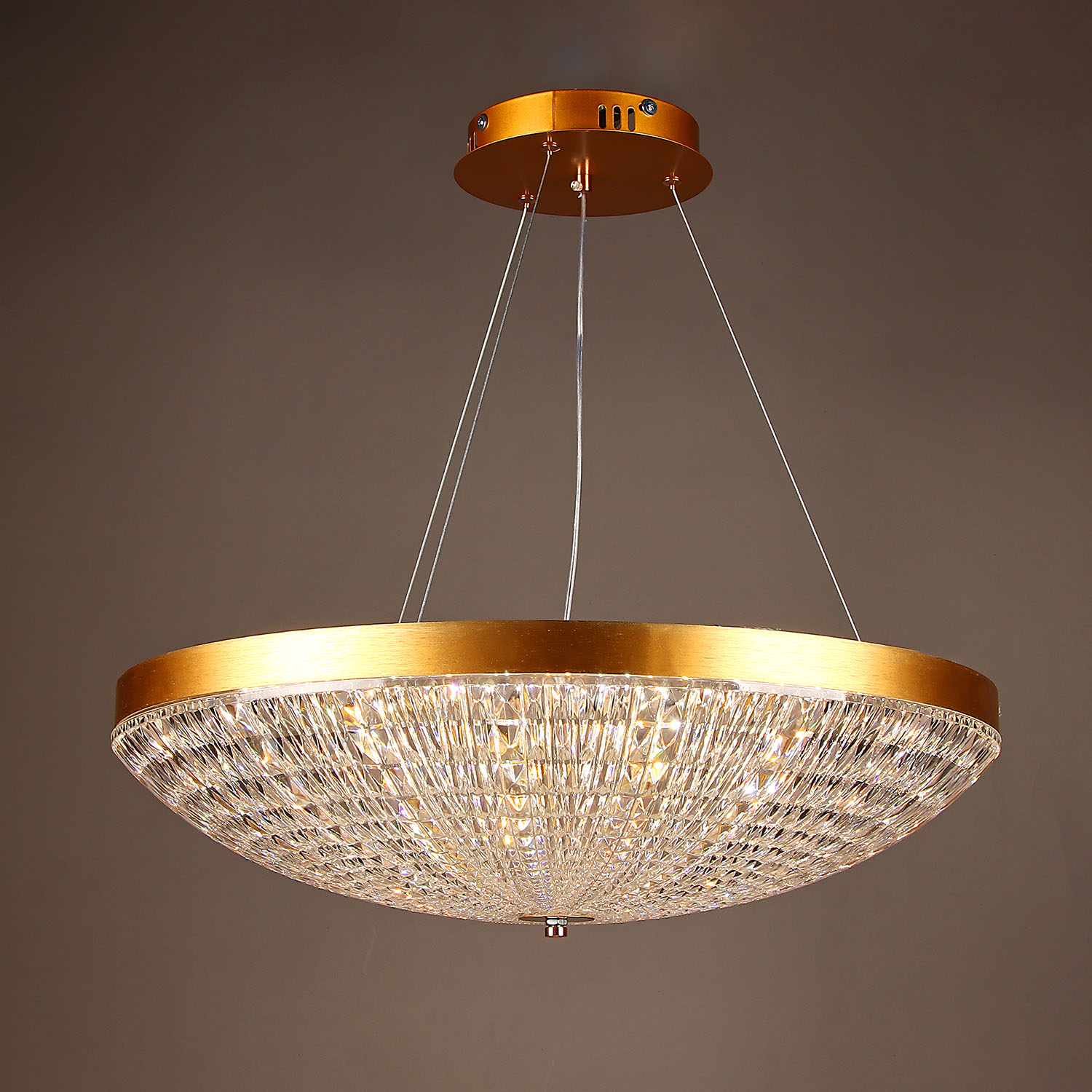 Светильник подвесной светодиодный 9212/100W gold 580 мм 3 реж., пульт S=25м2  VERNER LIGHTING *1