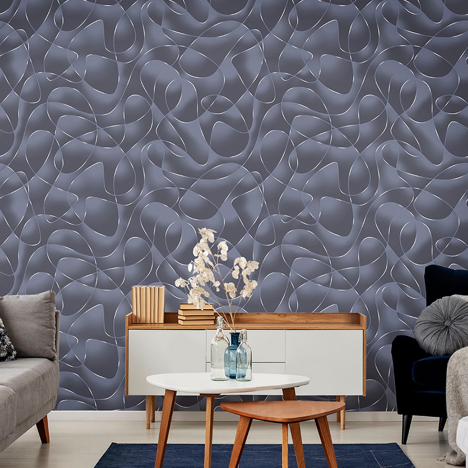 яяяОбои флиз Elysium Лабиринт (графит) Е706808  1,06*10м  *1/4