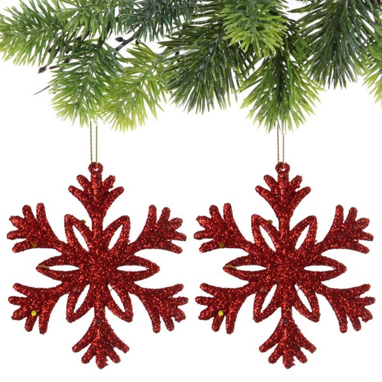 Подвеска "Снежное волшебство" 10 см (набор 2 шт), красный