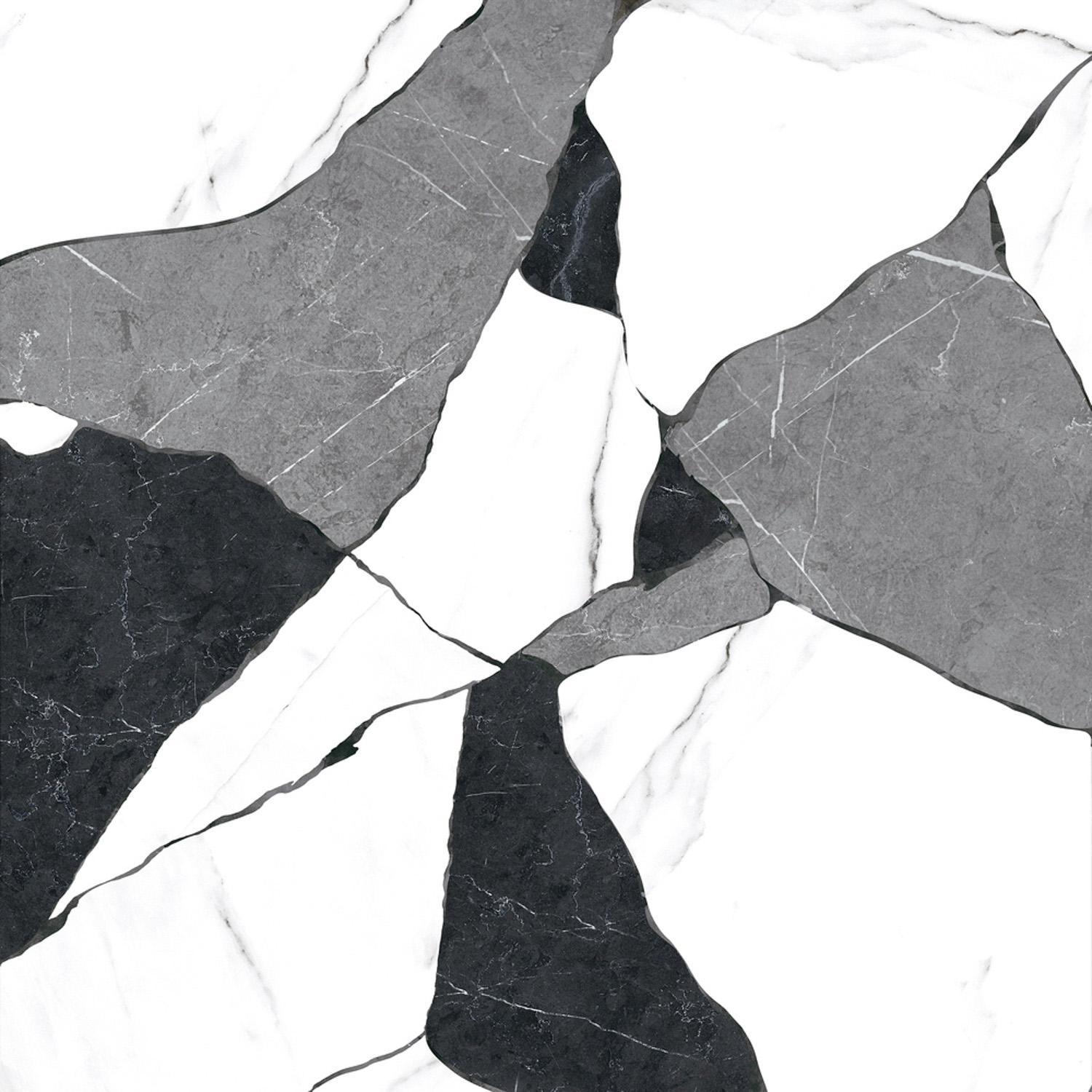 Керамогранит 1.58 м² Cersanit Oriental А16006, 420х420х8.5 мм, черно-белый