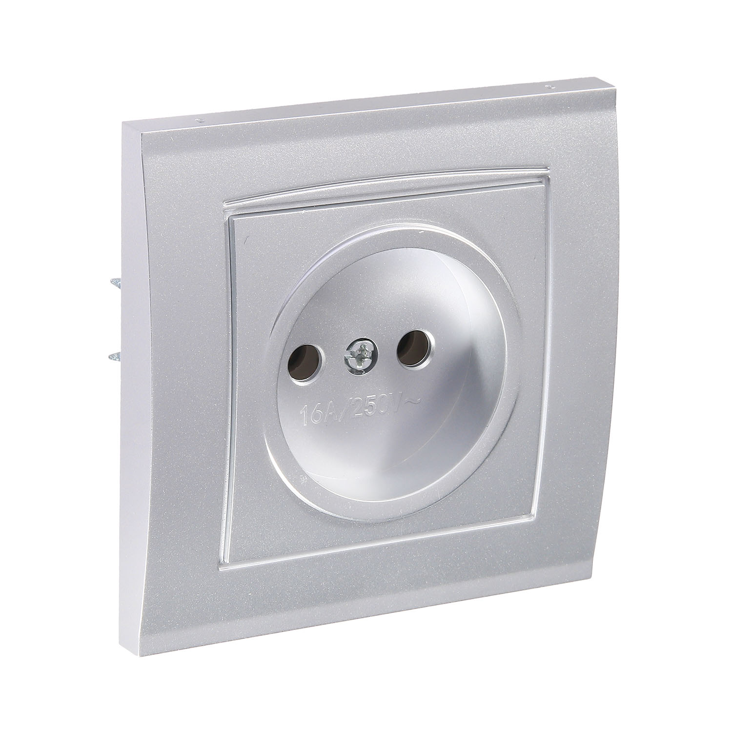 Розетка Бриллиант СП 1-мест. серебро бз 16А IP20 UNIVersal 7949834