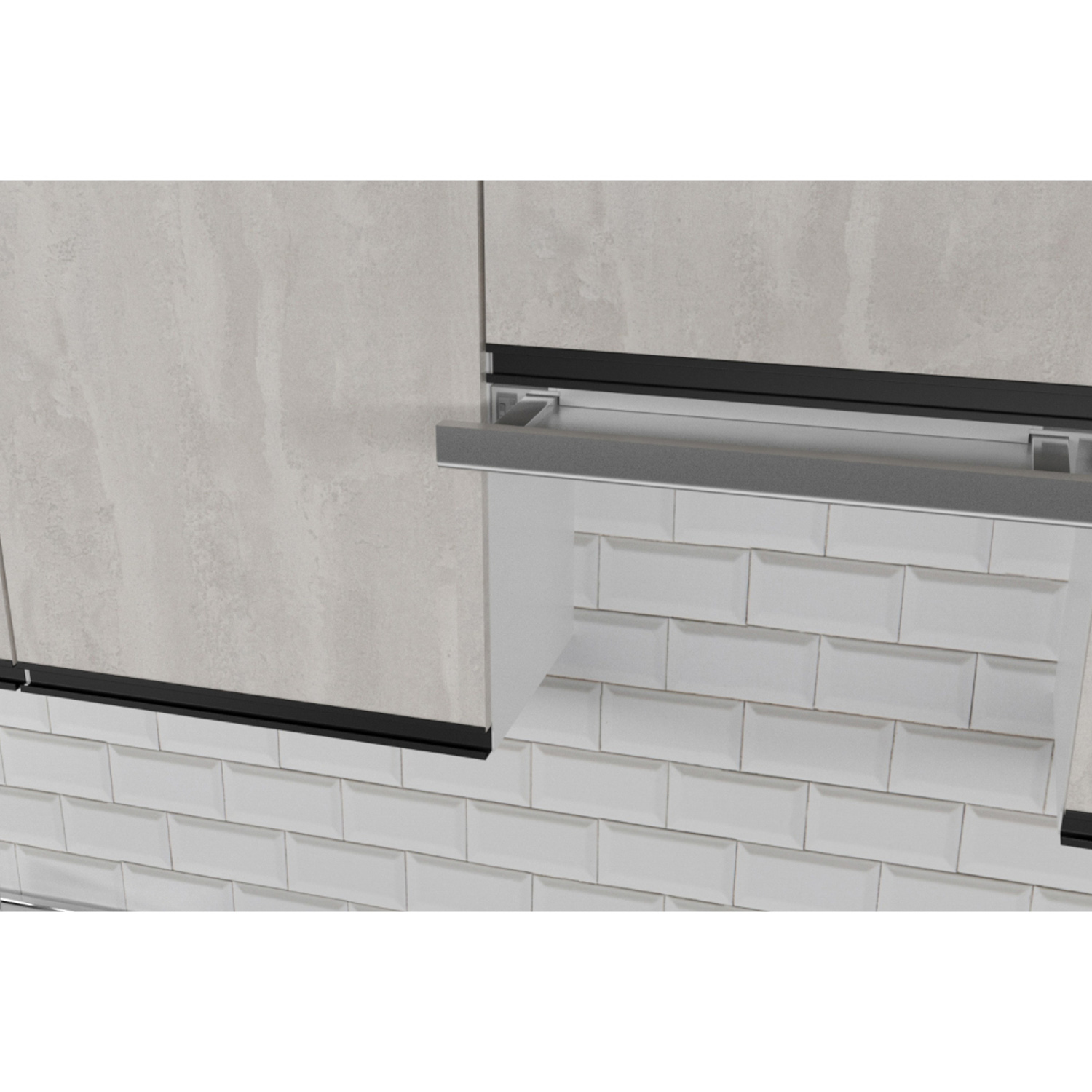 Кухонный гарнитур ГЕРДА Сюита мега 2.5 м, бетон светлый / кастилло темный