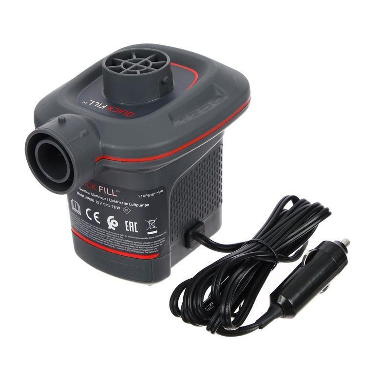 Насос электрический, 3 насадки, 110-120V, автомобильный, 66636 INTEX